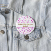 メッセージカスタム誕生日付きピンクの星 缶バッジ (インサイチュ)