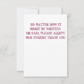 メッセージカードありがとう-多くの言語のありがとう 出欠カード (裏面)