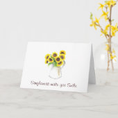 メッセージカードのヒマワリのデザイン カード (黄色い花)