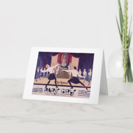 メッセージカードを囲っているヴィンテージのパリの女の子! カード