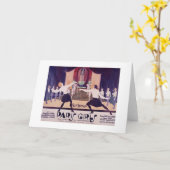 メッセージカードを囲っているヴィンテージのパリの女の子! カード (黄色い花)