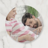 メッセージカードカスタム水の色の花ベビーシャワー フェイバータグ (裏面)