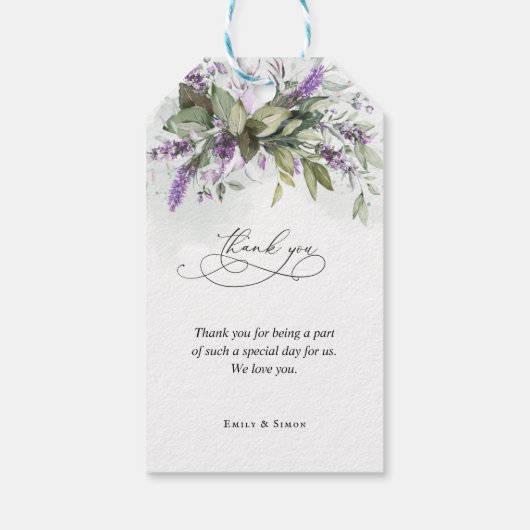 メッセージカードサンキューラベンダーグリーン結婚リー ギフトタグ (裏面)