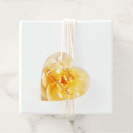 メッセージカードズホワイトイエローローズバレンタイン フェイバータグ (インサイチュ)