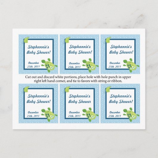 メッセージカードタートルリーフ海ウミガメ インビテーションポストカード (正面)