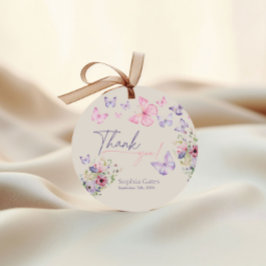 メッセージカードバタフライワイルドフラワーありがとう フェイバータグ