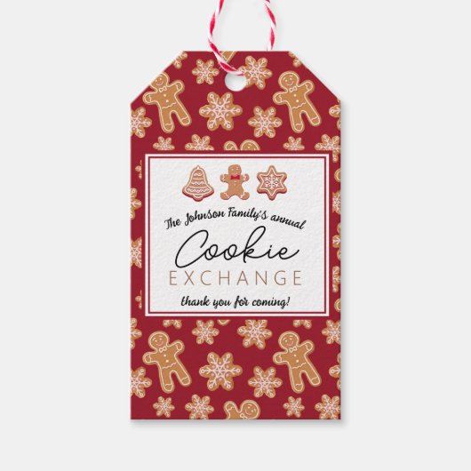 メッセージカードパーソナライズされたクリスマスCookie交換 ギフトタグ (正面)