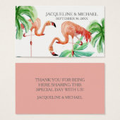 メッセージカードフラミンゴ熱帯リーフビーチ水彩 (正面&裏面)