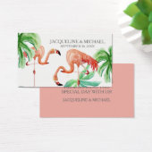 メッセージカードフラミンゴ熱帯リーフビーチ水彩 (デスク)