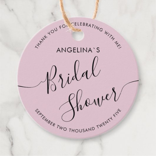 メッセージカードブライダルシャワー。 フェイバータグ (正面)