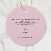 メッセージカードブライダルシャワー。 フェイバータグ (裏面)