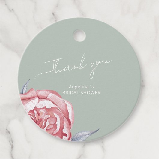 メッセージカードブライダルシャワー。 フェイバータグ (正面)