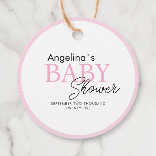 メッセージカード愛らしいイラストレーションと赤ちゃんシャワー。 フェイバータグ (裏面)