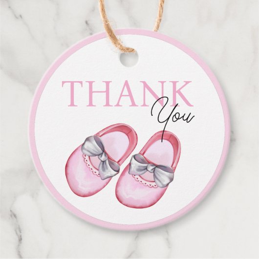 メッセージカード愛らしいイラストレーションと赤ちゃんシャワー。 フェイバータグ (正面)