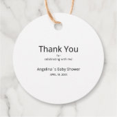 メッセージカード感謝していは赤ちゃんシャワー。 フェイバータグ (裏面)