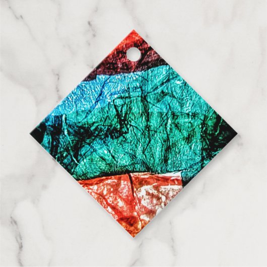 メッセージカード抽象芸術ストリップ再生プラスチック写真 フェイバータグ (正面)