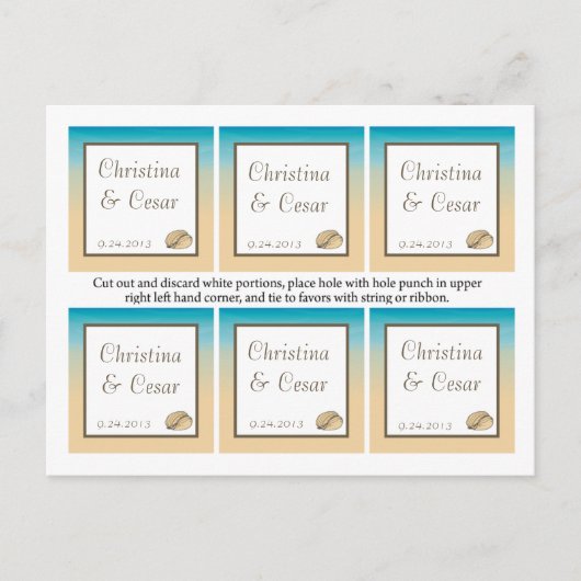 メッセージカード海ビーチショアシーシェルズサンディタイド ポストカード (正面)