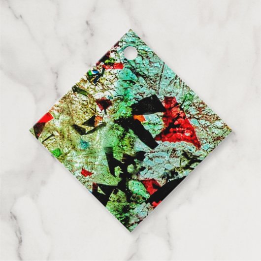 メッセージカード白抽象芸術テクスチャ再生プラスチック フェイバータグ (正面)