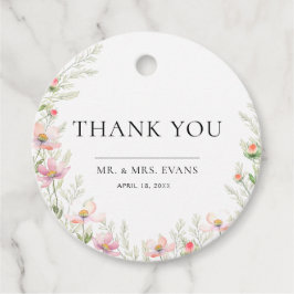 メッセージカード結婚ワイルドフラワー。 フェイバータグ