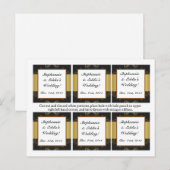 メッセージカード金ゴールドとブラックダマスク ポストカード (正面/裏面)