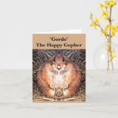 メッセージカード"ゴードー"幸せなホリネズミ カード (黄色い花)