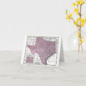 メッセージカード:  テキサス州1921年の地図 カード (黄色い花)