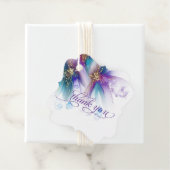 メッセージカード |印象的なティール(緑がかった色)アメジスト抽象芸術フローラ フェイバータグ (インサイチュ)