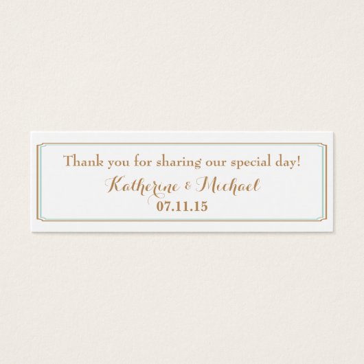 メッセージカード/座席表とミントおよび金ゴールドフレーム (正面)