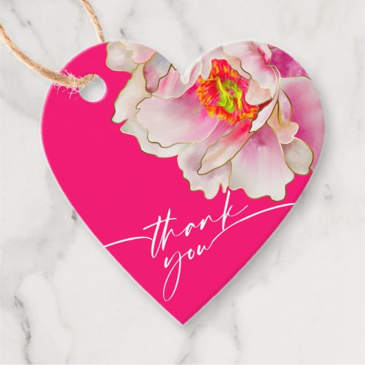 メッセージカード |美はっきりしたしい緋色の牡丹 フェイバータグ (正面)