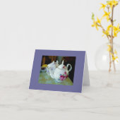 メッセージカード-英国のティーポット カード (黄色い花)