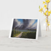 メッセージカード:  "青い半島に航海します" カード (黄色い花)