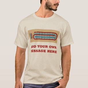 メッセージグラフィック付きクリベッジゲームボード Tシャツ