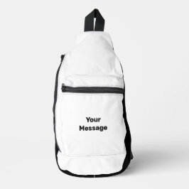メッセージシンプルテンプレートの白黒 スリングバッグ
