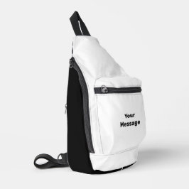 メッセージシンプルテンプレートの白黒 スリングバッグ