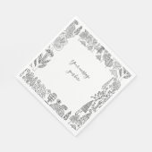 メッセージツリーの白黒イラスト スタンダードランチョンナプキン (角)