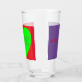 メッセージハート飲むグラス赤紫グリーン タンブラーグラス (左)