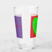 メッセージハート飲むグラス赤紫グリーン タンブラーグラス (右)