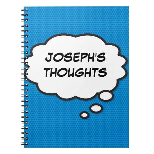 メッセージバブル考えおもしろいレトロ漫画ブック ノートブック (正面)