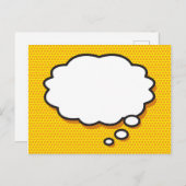 メッセージバブル考えおもしろいレトロ漫画ブック 案内ポストカード (正面/裏面)