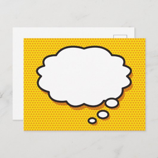 メッセージバブル考えおもしろいレトロ漫画ブック 案内ポストカード (正面/裏面)