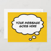 メッセージバブル考えおもしろいレトロ漫画ブック 案内ポストカード (正面/裏面)