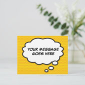 メッセージバブル考えおもしろいレトロ漫画ブック 案内ポストカード (スタンド正面)