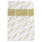 メッセージパターン金ゴールド/ホワイトすべての行事 ミディアムペーパーバッグ (裏面)