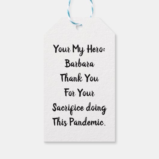 メッセージパーソナライズされたありがとう ギフトタグ (裏面)