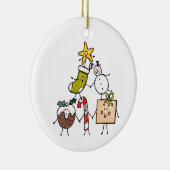 メッセージパーソナライズされたかわいいクリスマスキャラクター セラミックオーナメント (右)