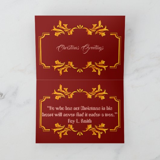 メッセージパーソナライズされたのクリスマス挨拶 シーズンカード (内部)
