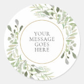 メッセージパーソナライズされたの水の色の緑 ラウンドシール (正面)