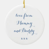 メッセージパーソナライズされたクリスマスシーンツリー セラミックオーナメント (裏面)