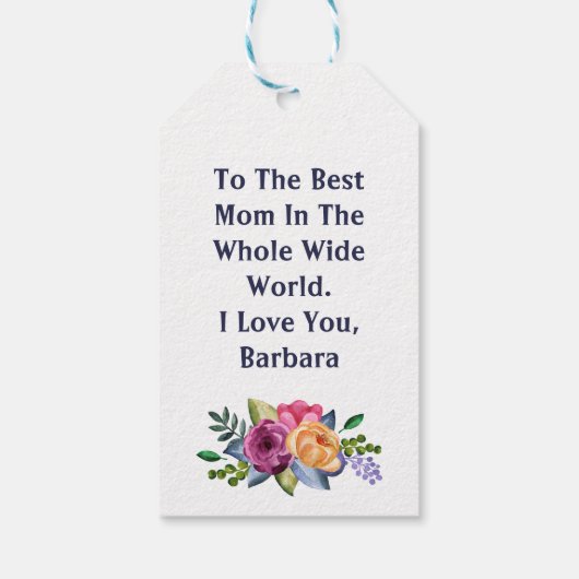 メッセージパーソナライズされた母の日 ギフトタグ (裏面)