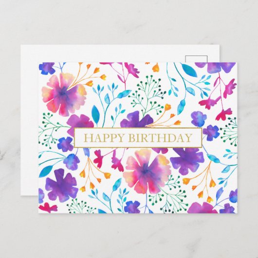 メッセージパーソナライズされた花柄はがき ポストカード (正面/裏面)